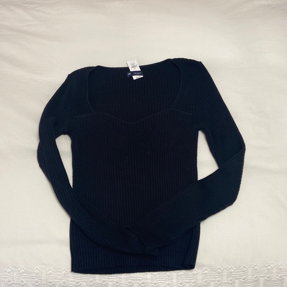 NWT Gap Ribbed knit Sweetheart Neckline Sweater - Picture 4 of 7